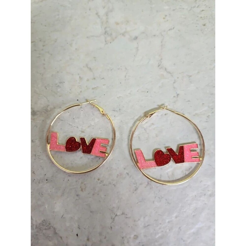 hippie, boho flower child retro 70s hoop earrings